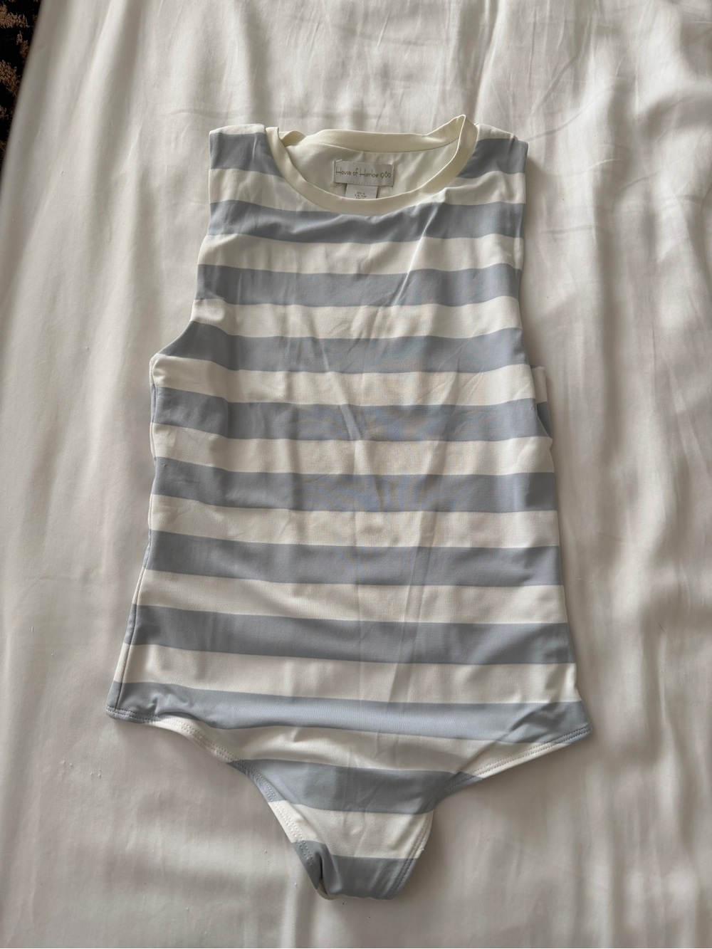 House of Harlow 1960 Cream and Light Blue Striped Top